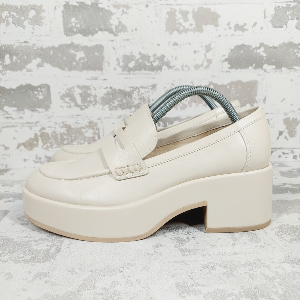 NEW Dolce Vita Yanni Platform Penny Ivory Leather Loafer M432